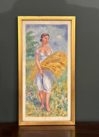 Mikhail Yakovlev, Suite De Quatre Aquarelles Saisons Ecole Russe (1880 - 1942)