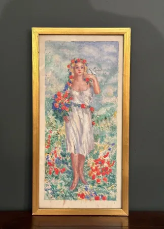 Mikhail Yakovlev, Suite De Quatre Aquarelles Saisons Ecole Russe (1880 - 1942)