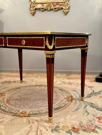 Philippe Claude Montigny, Bureau Plat En Marqueterie De Style Louis XVI