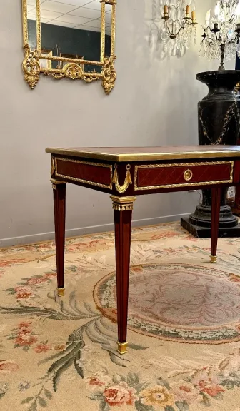 Philippe Claude Montigny, Bureau Plat En Marqueterie De Style Louis XVI