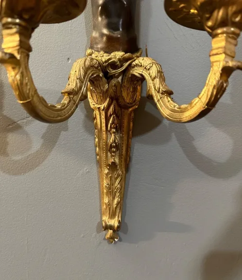 Paire d'Appliques En Bronze d'Epoque Début XIXème Vers 1810 - 1820