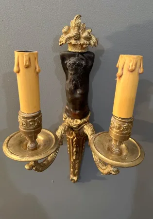 Paire d'Appliques En Bronze d'Epoque Début XIXème Vers 1810 - 1820