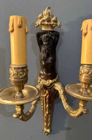 Paire d'Appliques En Bronze d'Epoque Début XIXème Vers 1810 - 1820