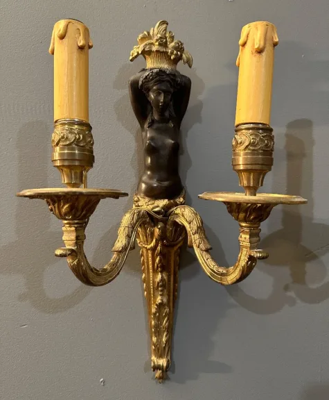 Paire d'Appliques En Bronze d'Epoque Début XIXème Vers 1810 - 1820