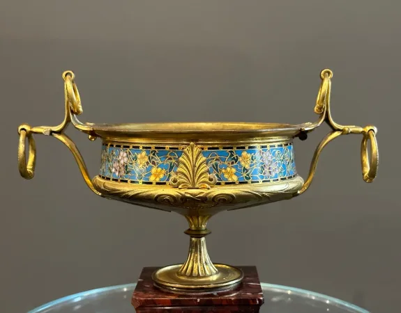 Ferdinand Barbedienne, Coupe Emaux Cloisonnés Et Bronze (1810 - 1892)