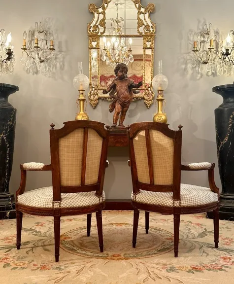 Paire De Fauteuils Cabriolets d'Epoque Louis XVI Vers 1780