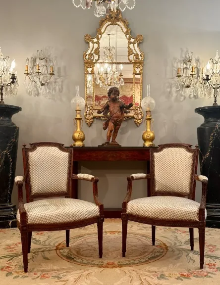 Paire De Fauteuils Cabriolets d'Epoque Louis XVI Vers 1780