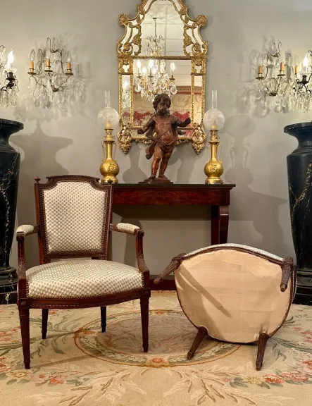 Paire De Fauteuils Cabriolets d'Epoque Louis XVI Vers 1780