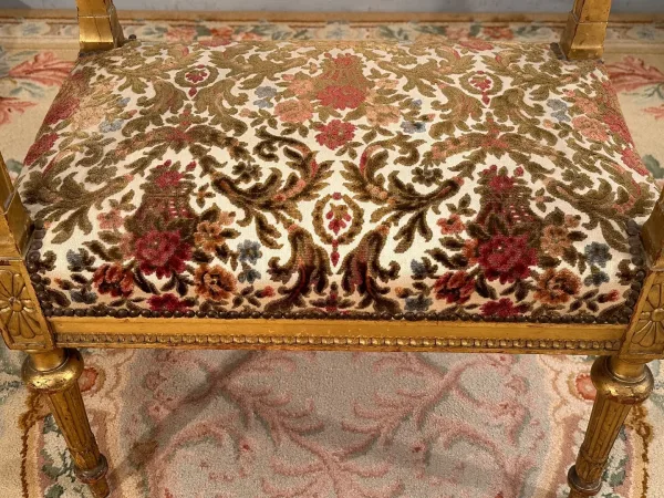 Banquette De Piano En Bois Doré De Style Louis XVI Epoque Napoleon III