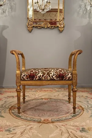 Banquette De Piano En Bois Doré De Style Louis XVI Epoque Napoleon III