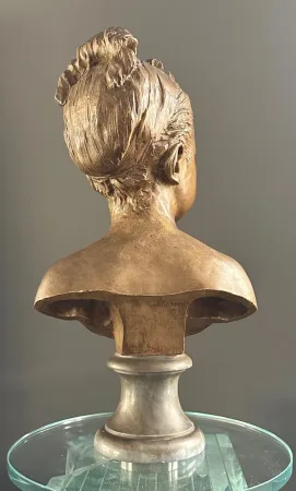 d'Après Houdon, Sculpture Buste De Louise Brongniart Terre Cuite Epoque XIXème