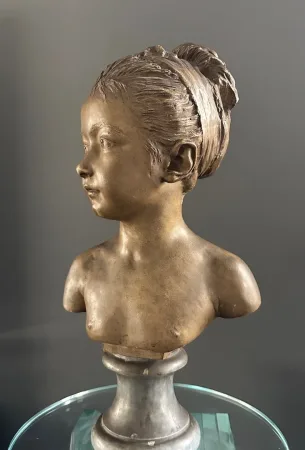 d'Après Houdon, Sculpture Buste De Louise Brongniart Terre Cuite Epoque XIXème