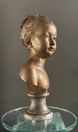 d'Après Houdon, Sculpture Buste De Louise Brongniart Terre Cuite Epoque XIXème
