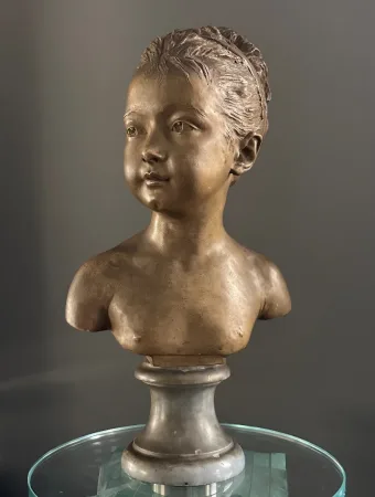 d'Après Houdon, Sculpture Buste De Louise Brongniart Terre Cuite Epoque XIXème