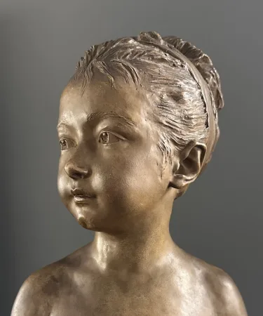 d'Après Houdon, Sculpture Buste De Louise Brongniart Terre Cuite Epoque XIXème