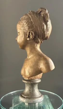 d'Après Houdon, Sculpture Buste De Louise Brongniart Terre Cuite Epoque XIXème
