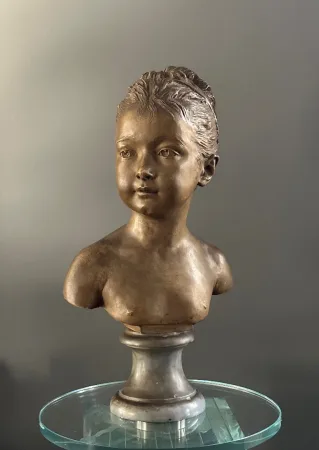 d'Après Houdon, Sculpture Buste De Louise Brongniart Terre Cuite Epoque XIXème