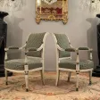 Paire De Fauteuils En Bois Laqué d'Epoque Directoire Vers 1795