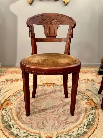 Süe Et Mare, Paire De Chaises En Acajou d'Epoque Art Deco Vers 1920