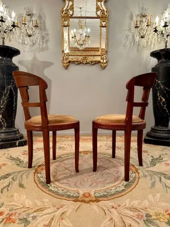 Süe Et Mare, Paire De Chaises En Acajou d'Epoque Art Deco Vers 1920