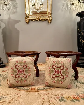 Paire De Tabourets Curule d'Epoque XIXème