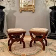 Paire De Tabourets Curule d'Epoque XIXème