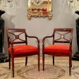 Maurice Hirch Maison Jansen, Paire De Fauteuil En Acajou Estampillés Epoque XXème
