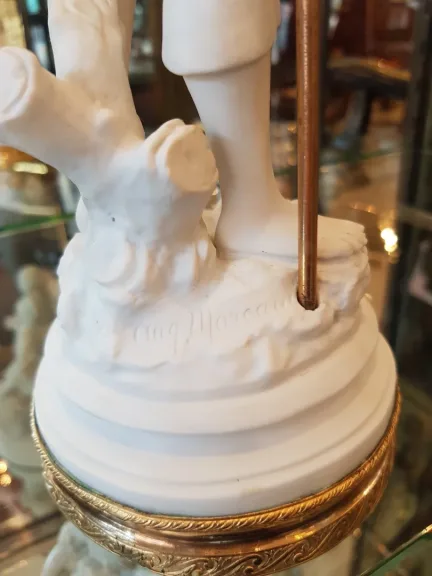 Biscuit représentant un jeune pécheur -Dans Le Goût De Sèvres époque 19e Siècle.