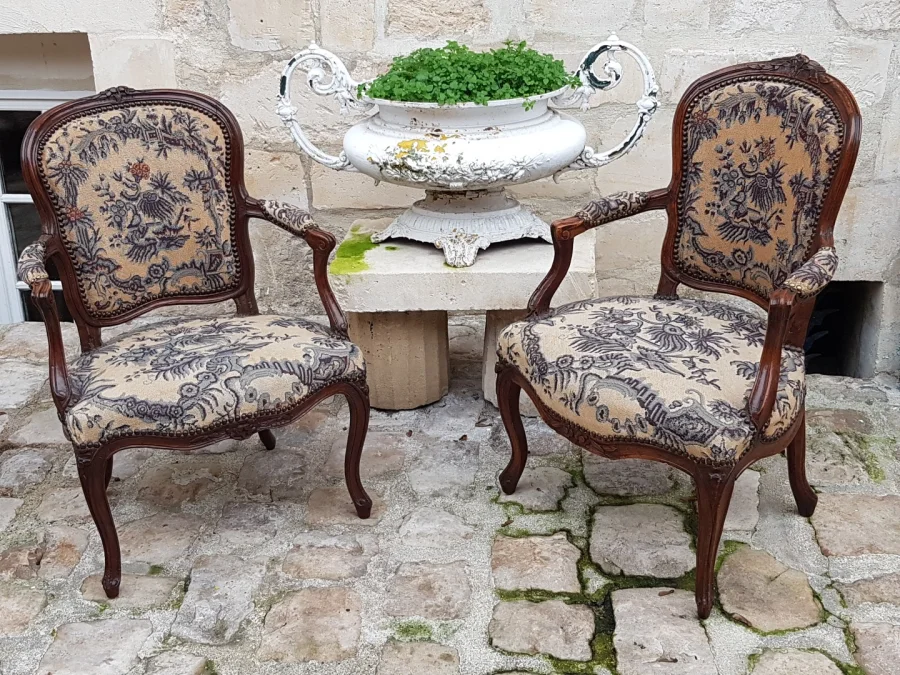 Two Cabriolet Chairs  XVIII° Century.