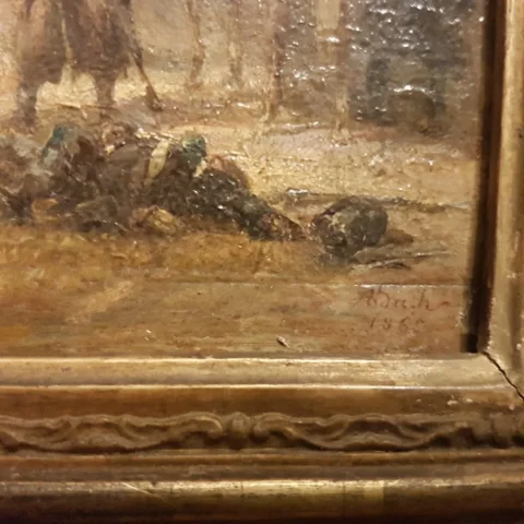 Alois Bach: Bavarian Troops Fighting Near A Bridge.