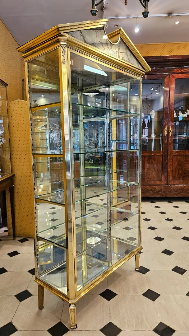 Directoire Style Brass Display Cabinet Maison Muller Et Domange. Early 20th Century.