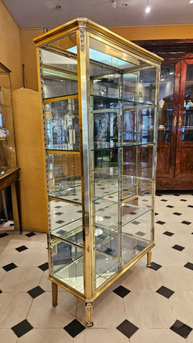 Directoire Style Brass Display Cabinet Maison Muller Et Domange. Early 20th Century.