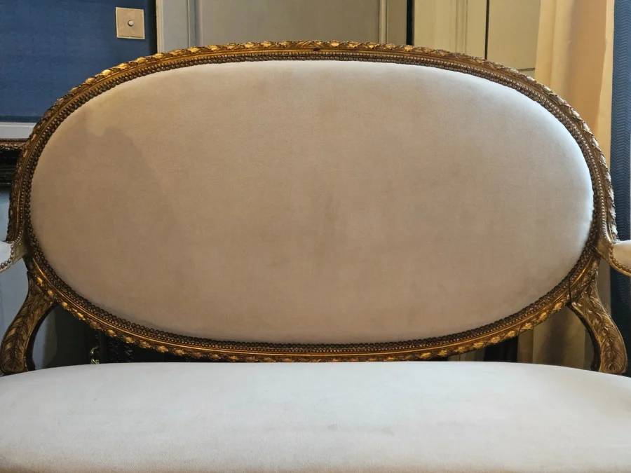 Louis XVI Style Carved And Gilded Wooden Living Room From The Napoleon III Period.