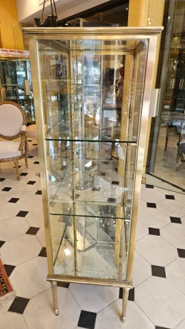 Brass and bronze display cabinet. Early 20th century.