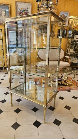 Brass and bronze display cabinet. Early 20th century.