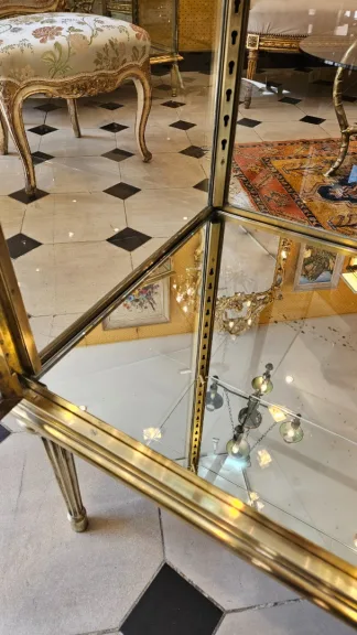 Brass and bronze display cabinet. Early 20th century.