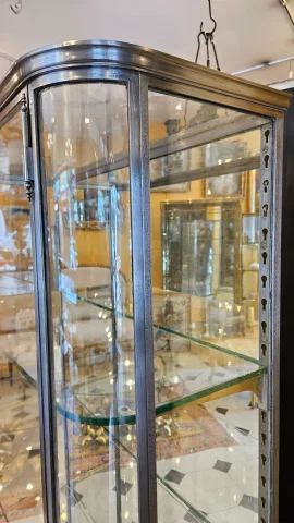 Antike polierte Stahl-Ladentheke, frühes 20. Jahrhundert