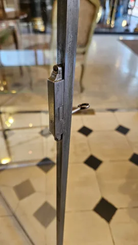 Antike polierte Stahl-Ladentheke, frühes 20. Jahrhundert