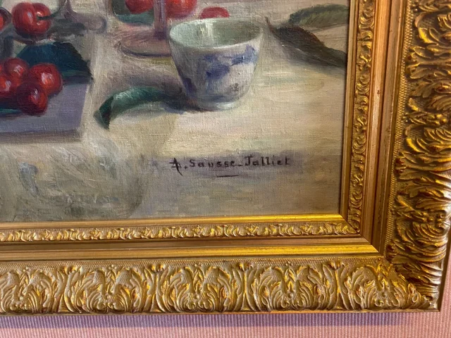 OLIE OP DOEK STILLEVEN VAN KERSEN