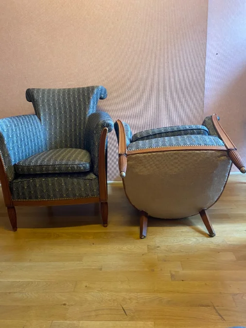 Paire de bergères de style Art déco