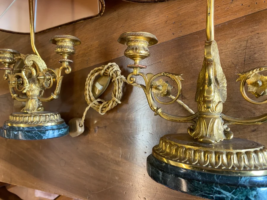 Paire de lampes de bureau, style consulat.