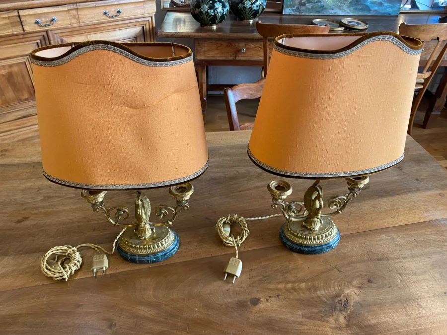 Paire de lampes de bureau, style consulat.