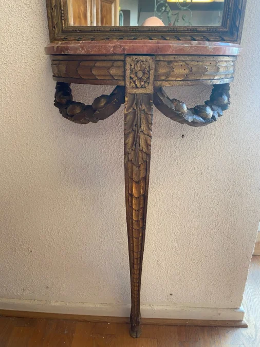 Console et son trumeau de style Louis XVI
