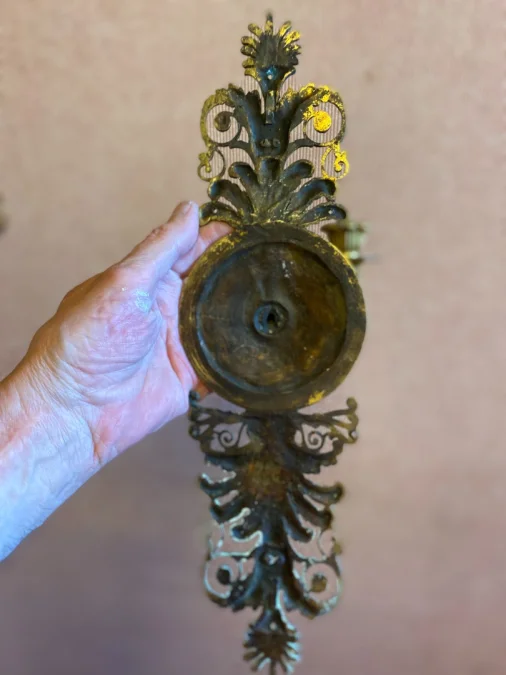Paire d'appliques en bronze doré d'époque Restauration