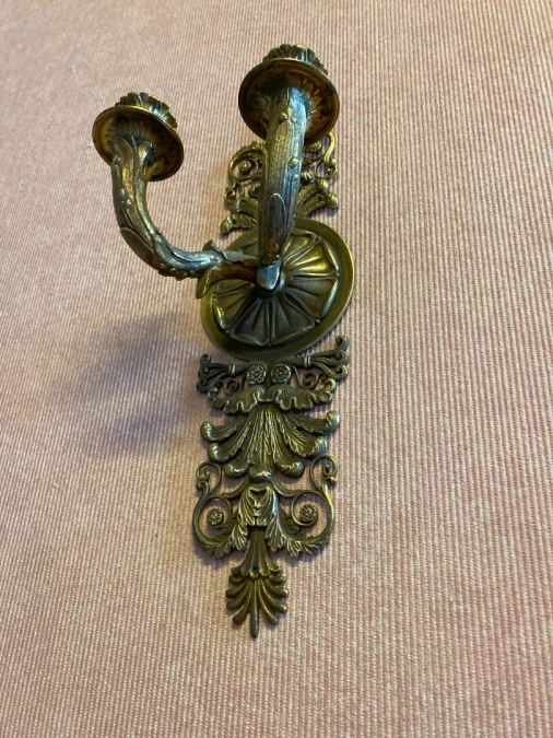 Paire d'appliques en bronze doré d'époque Restauration