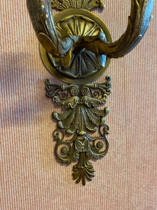 Paire d'appliques en bronze doré d'époque Restauration