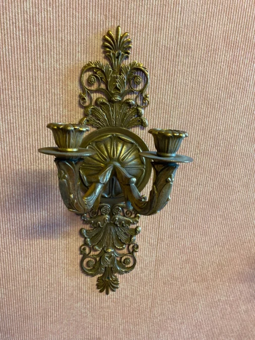 Paire d'appliques en bronze doré d'époque Restauration