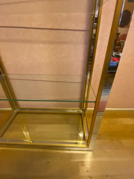 Etagère des années 80 en métal argenté et doré.