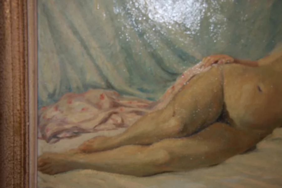 Huile sur isorel, nu féminin.