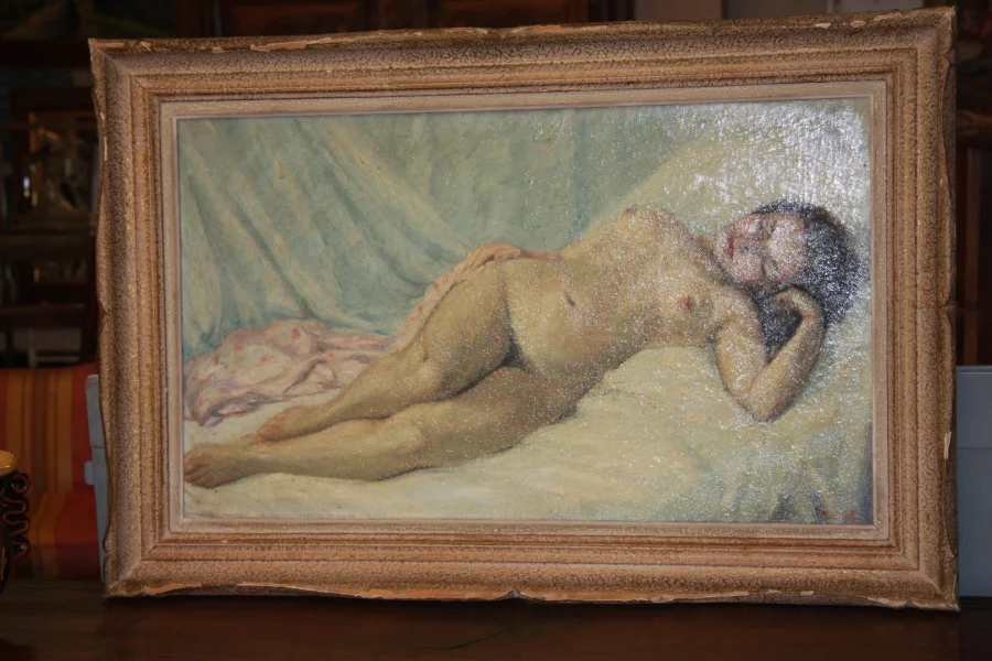 Huile sur isorel, nu féminin.
